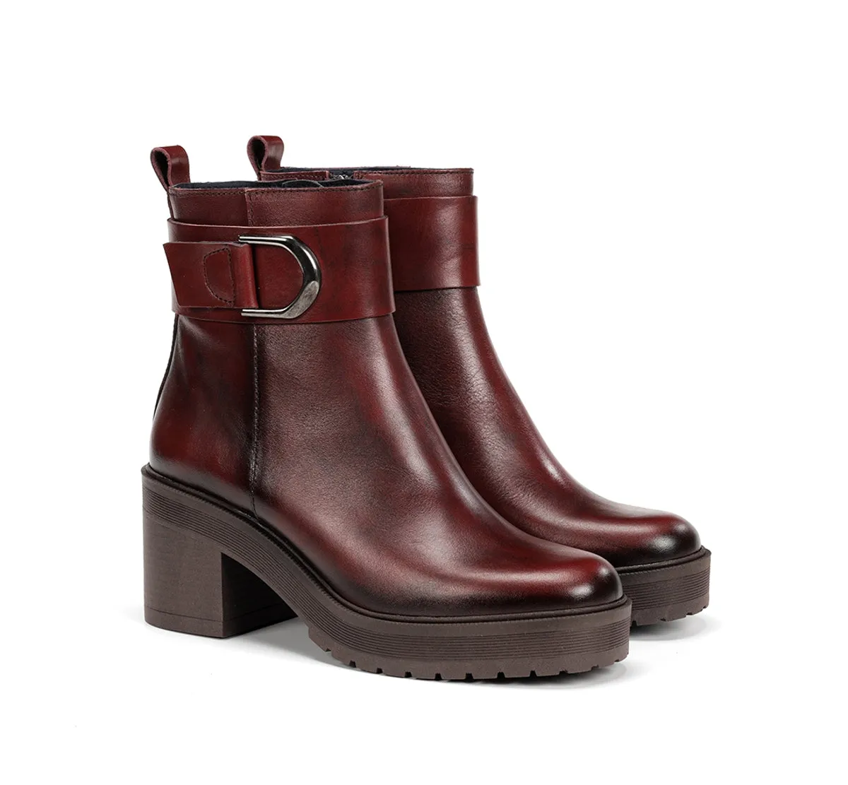 Fluchos Sarah D9573 tronchetti bordeaux tacco largo