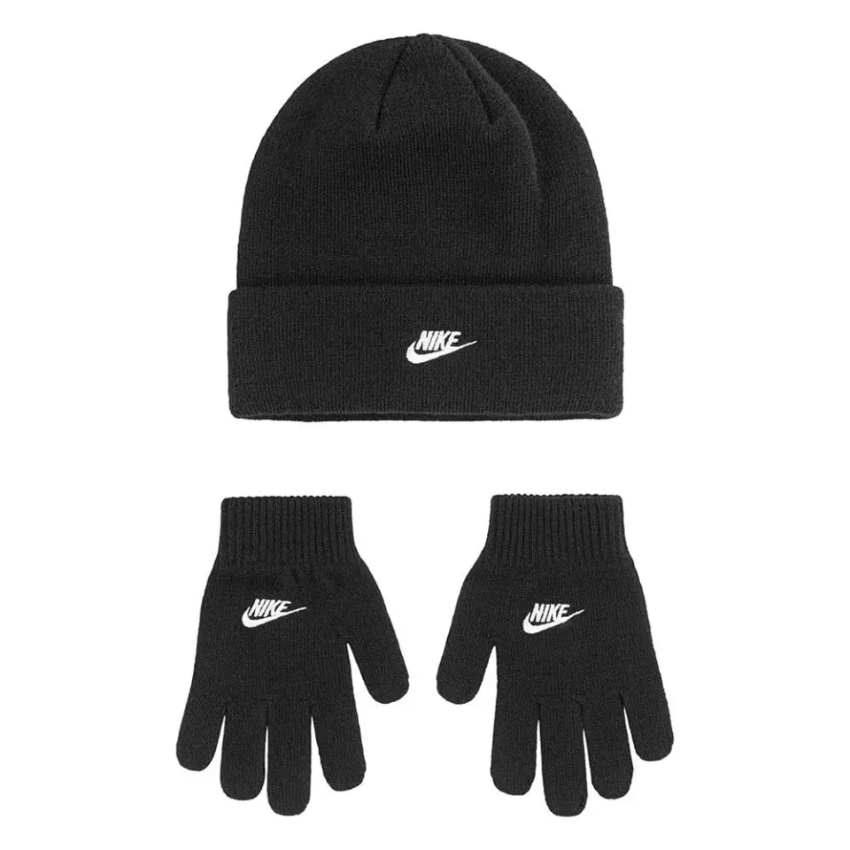 Nike set cappello lana e guanti con logo invernali