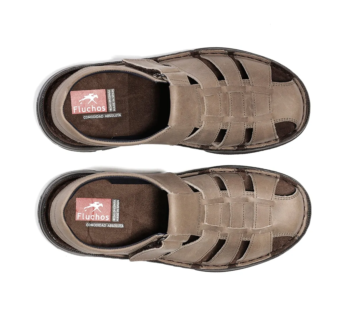 Fluchos Azores F2198 sandalo uomo taupe pianta larga