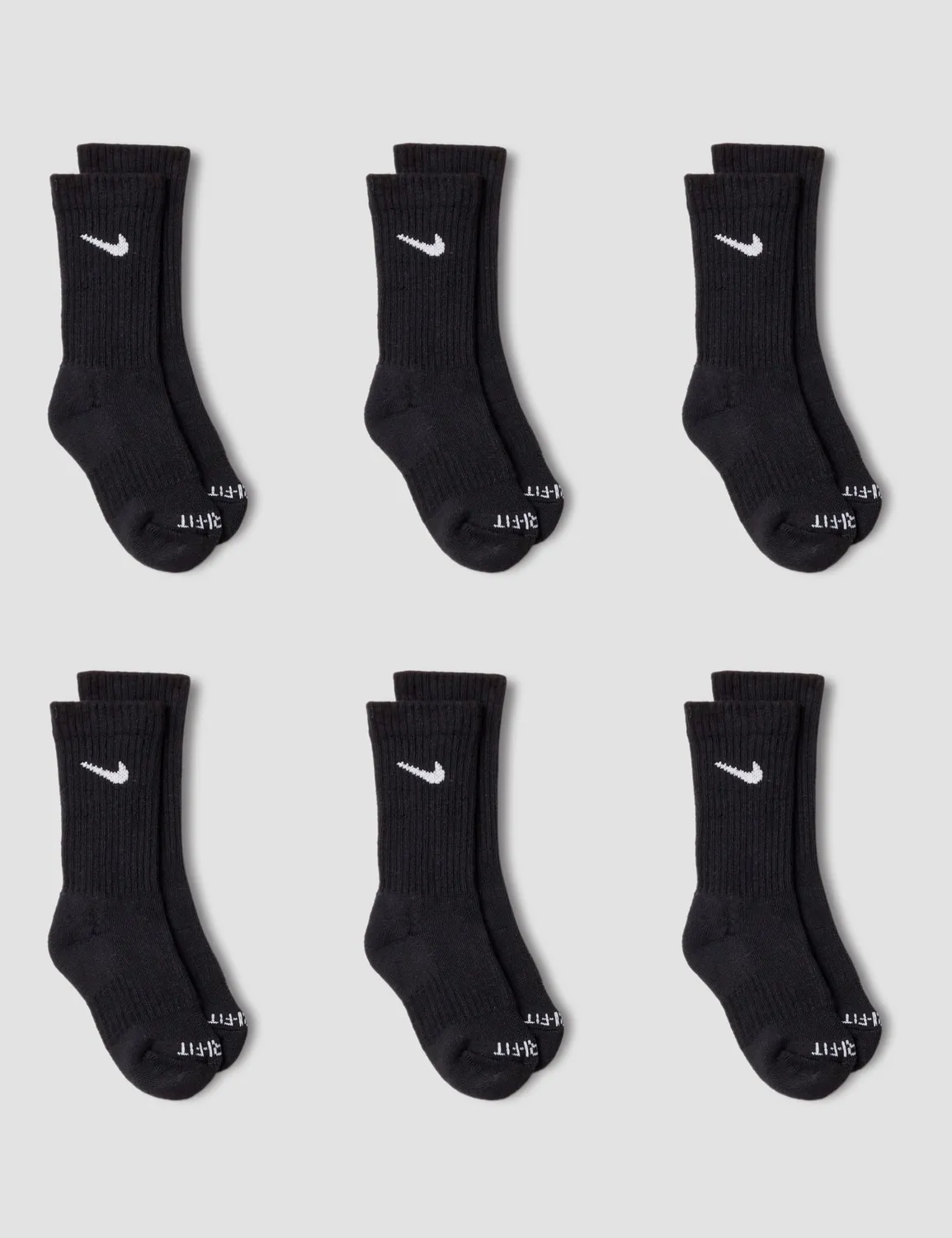 Nike calzini corti bambini 4-5 anni nero 6 paia