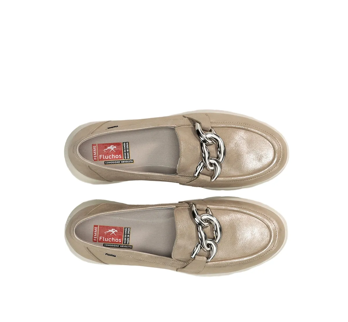Fluchos Gladis F1937 mocassini donna oro Light