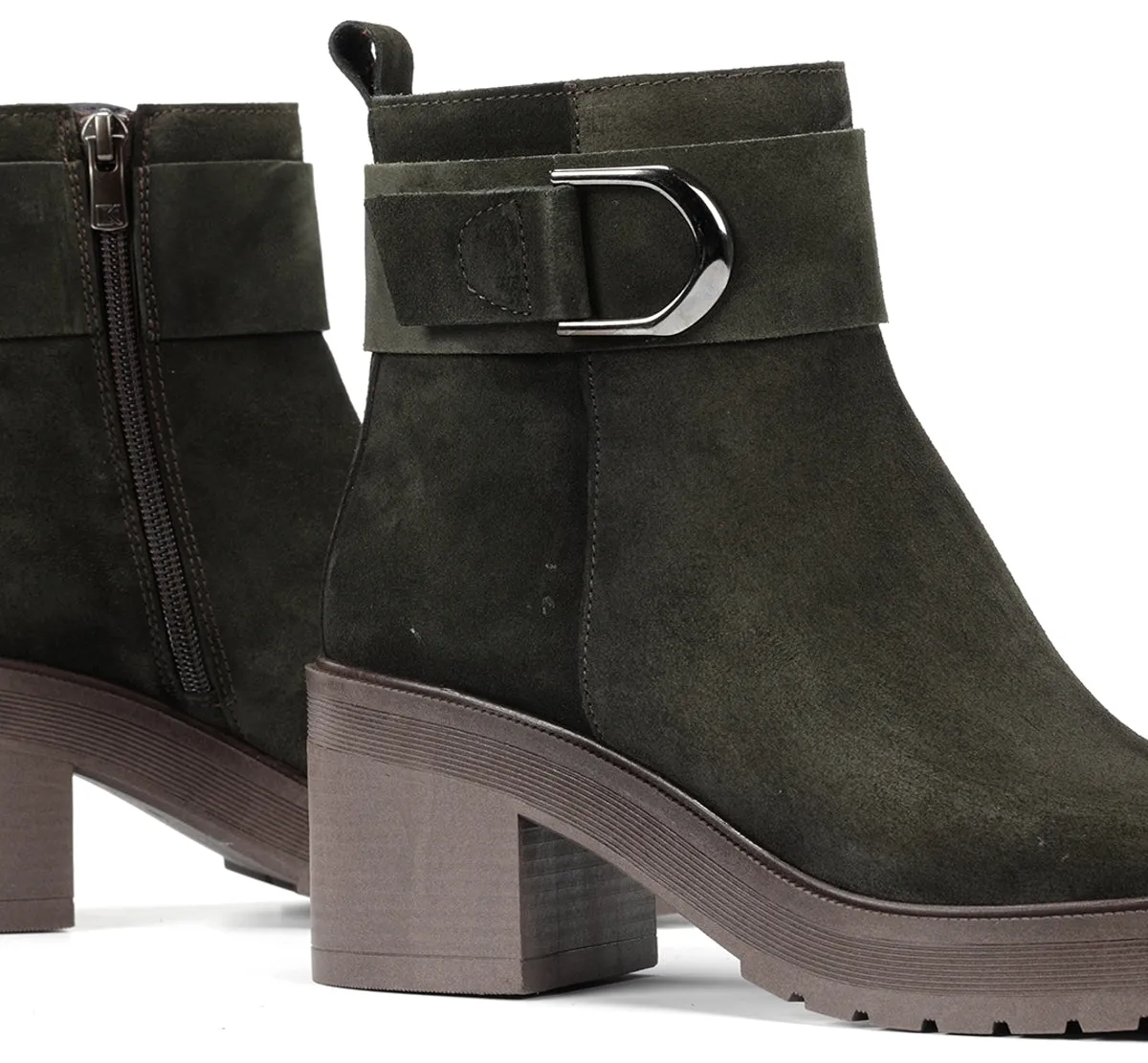 Fluchos Sarah D9573 stivaletti donna verde tacco largo