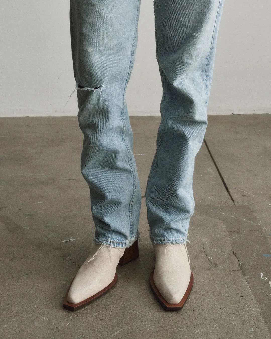 Eytys Rari stivali pelle vintage cream tacco