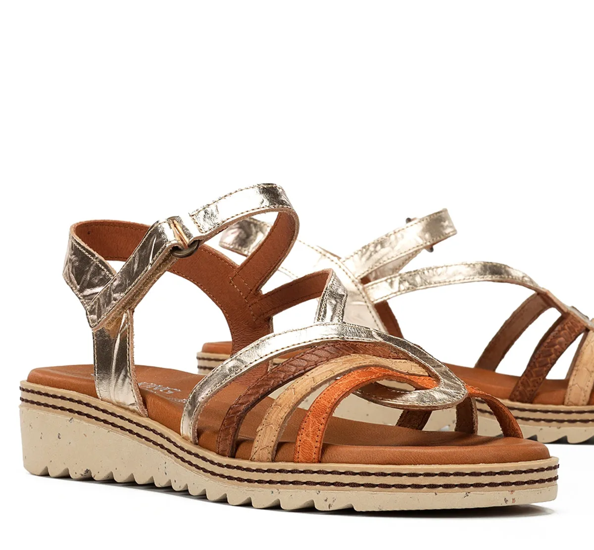 Dorking Espe D9113 sandalo donna oro velcro