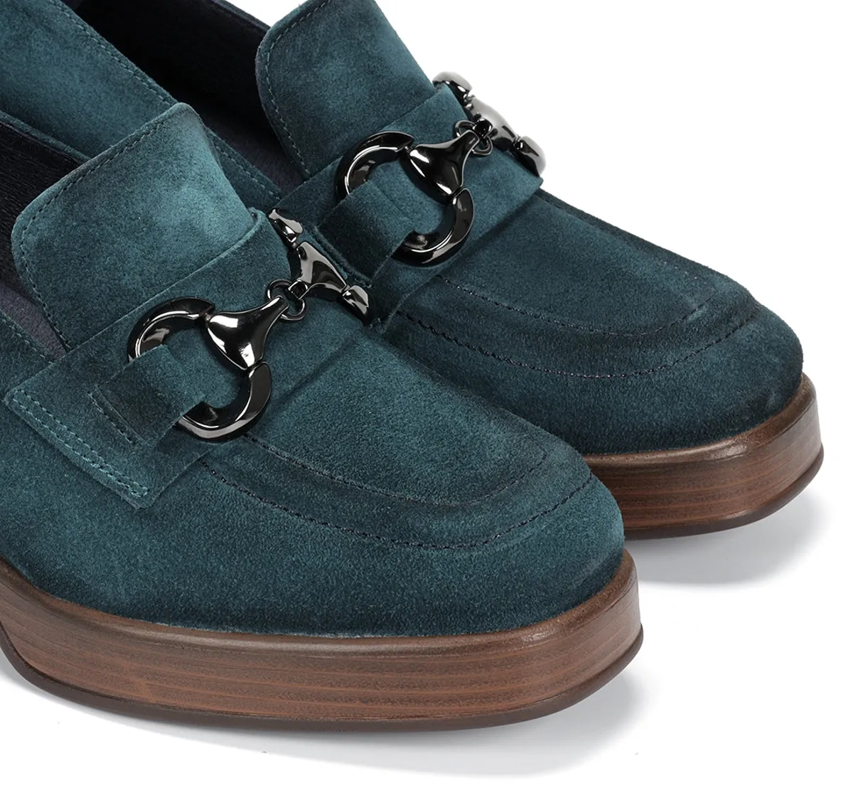 Fluchos Cristel D9155 mocassini blu donna plateau