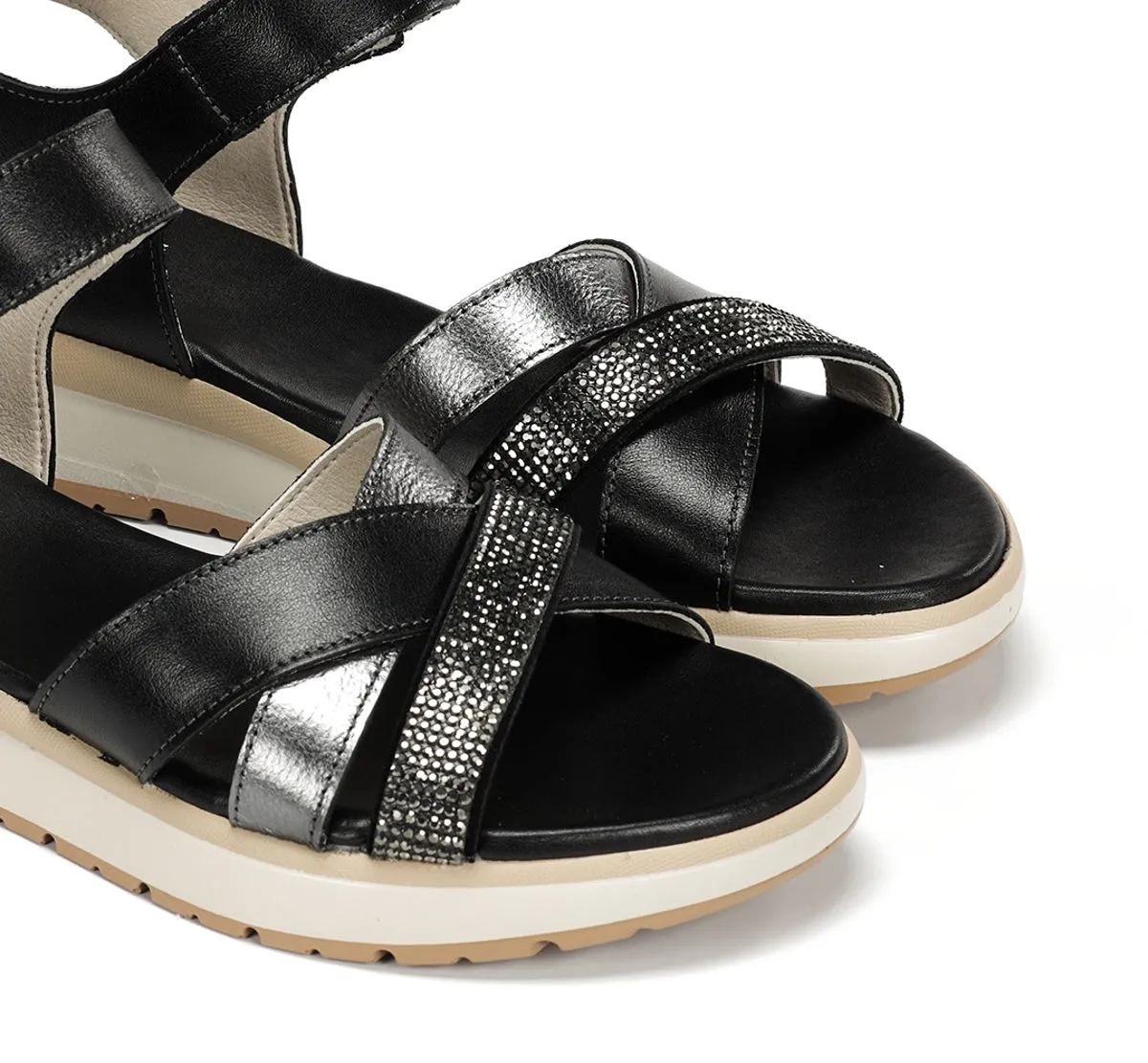 Fluchos Ter D9728 sandali donna neri sportivi