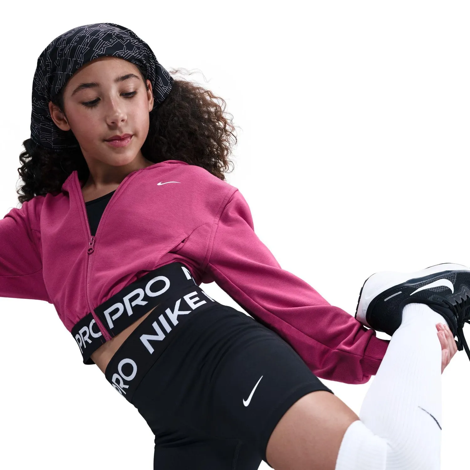 Nike Pro Fleece felpa bambina 8-9 anni blu