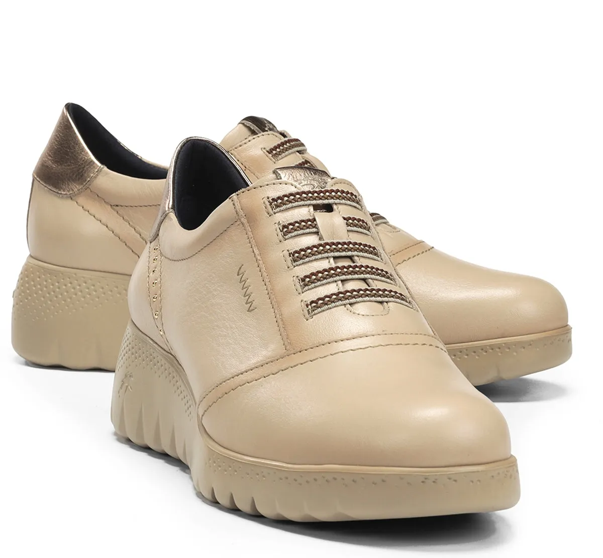 Fluchos Live F2096 sneakers taupe zeppa donna