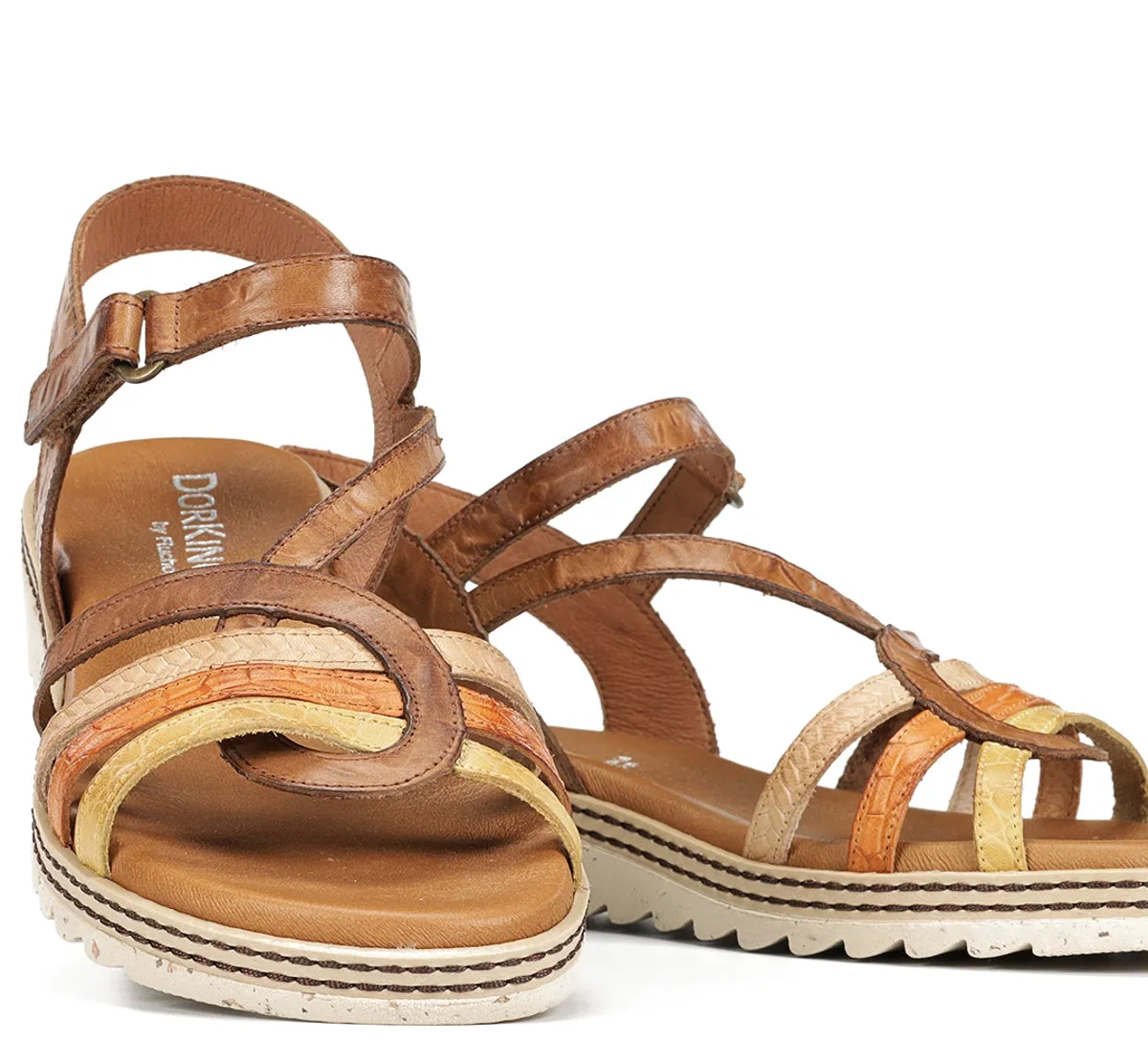 Fluchos Espe D9113 sandali donna marrone fibbia