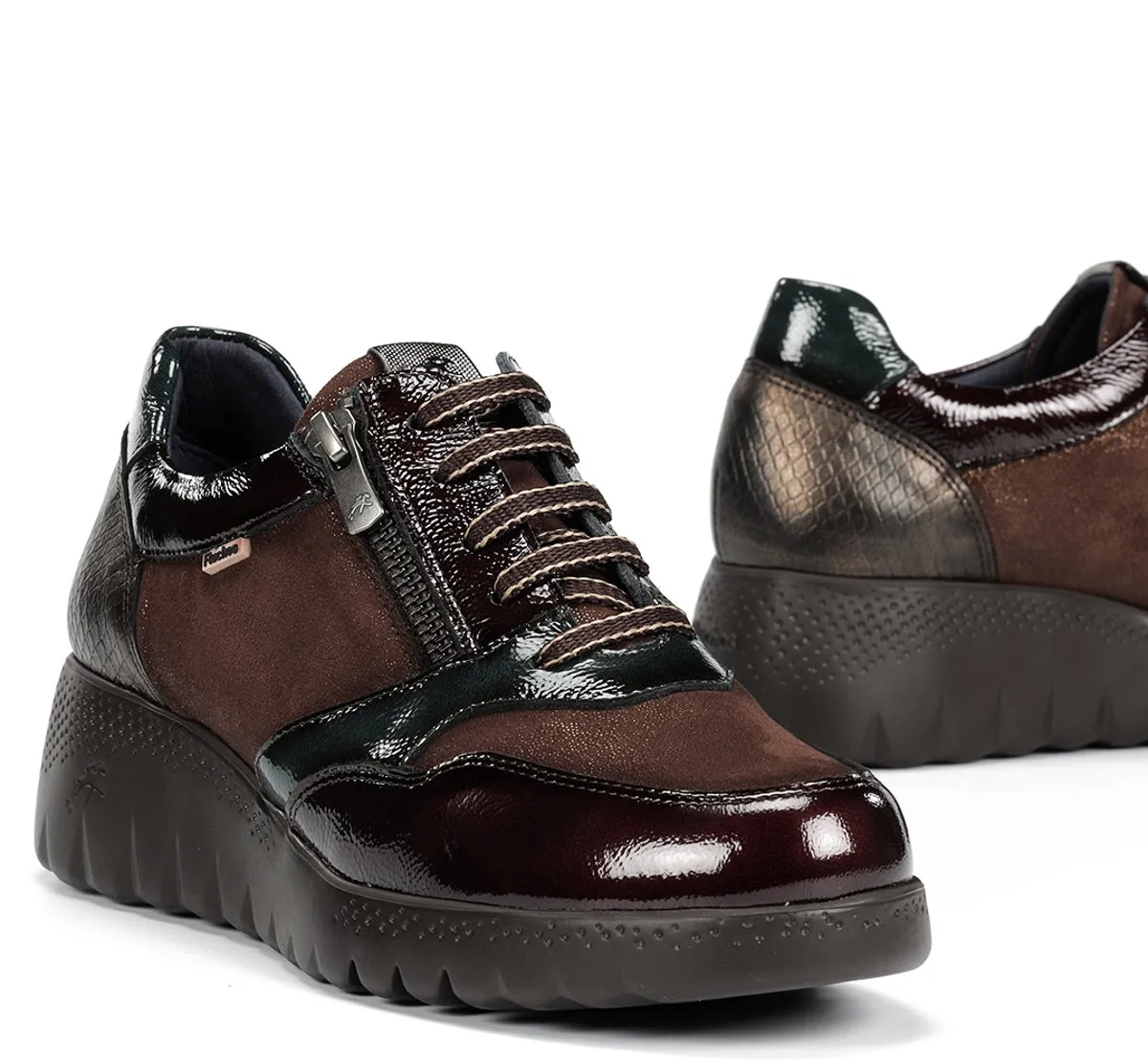 Fluchos Live F2248 sneakers marroni zeppa donna