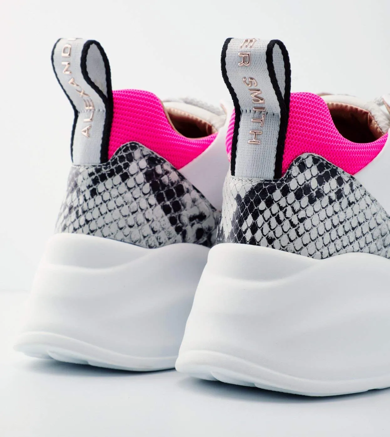 Alexander Smith London Eye sneakers donna white fluo pink plateau