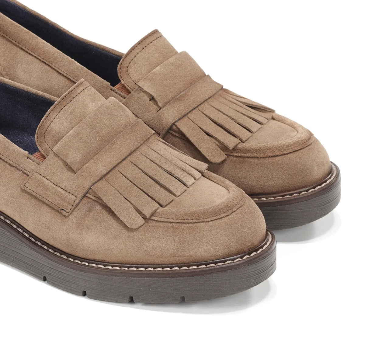 Fluchos Africa D9782 mocassini donna taupe suola light