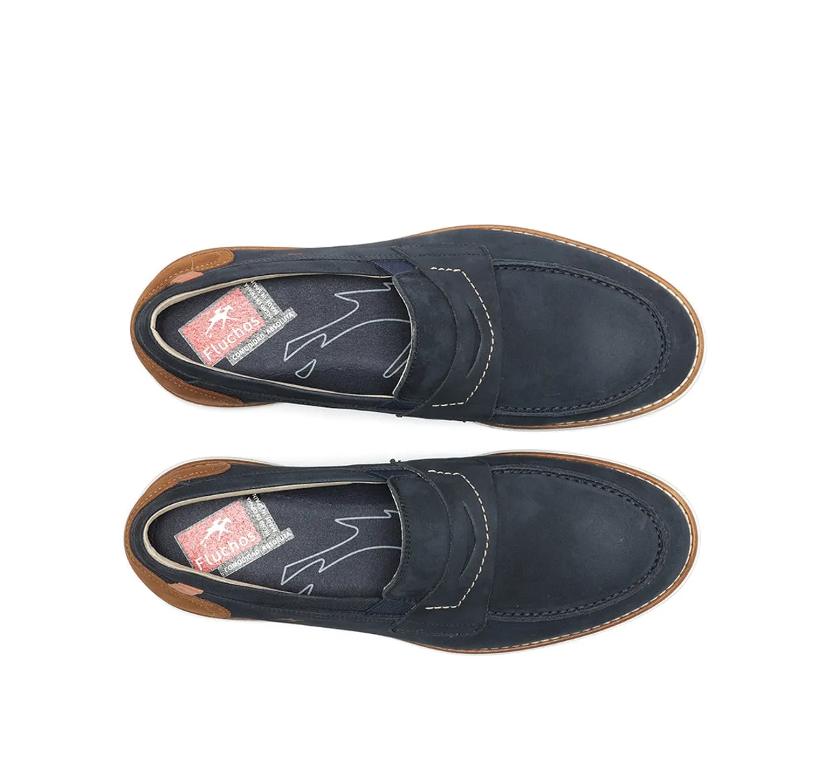 Fluchos Taylor F1980 mocassini uomo blu casual
