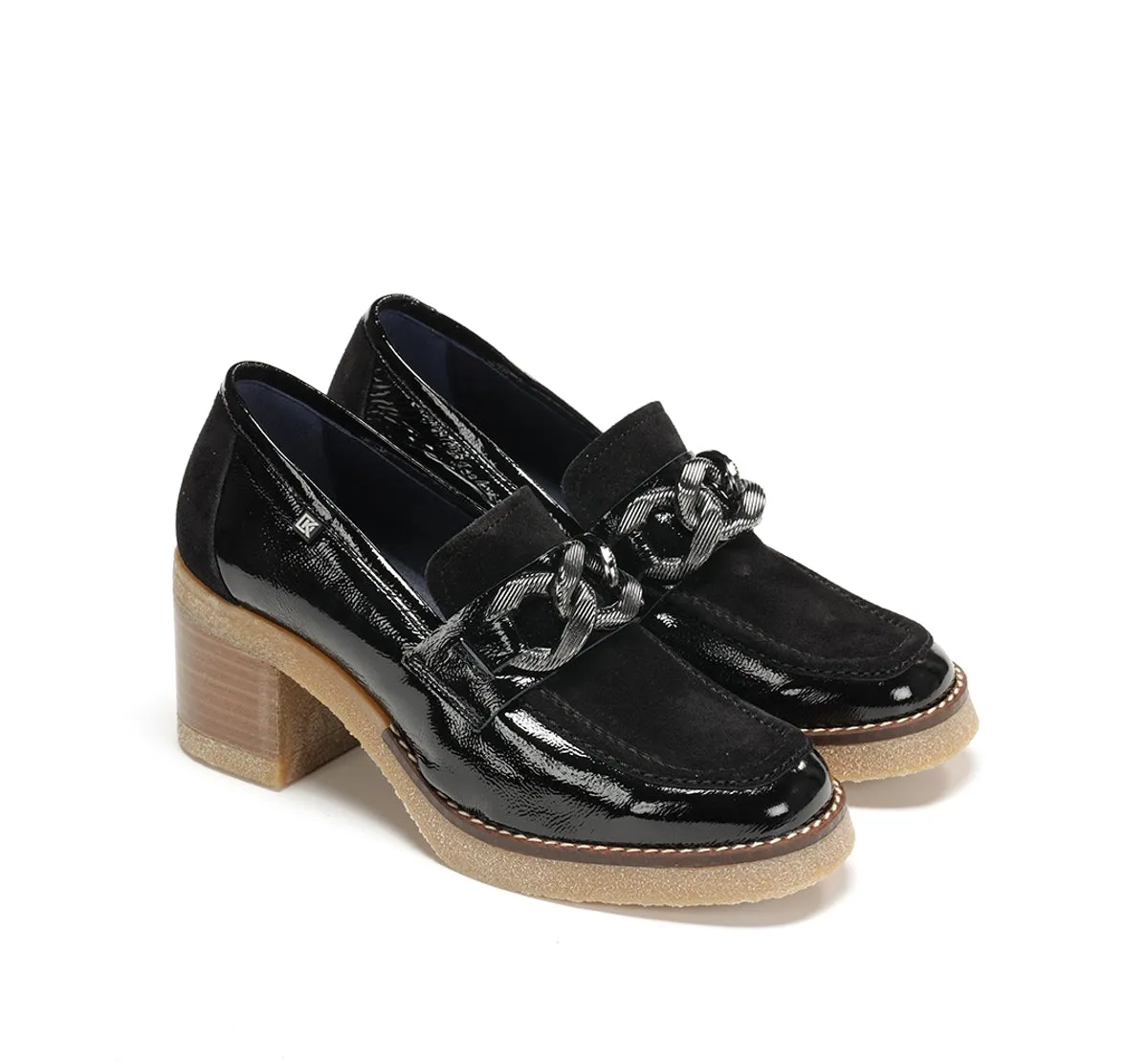 Fluchos Oprah D9193 mocassini donna neri tacco
