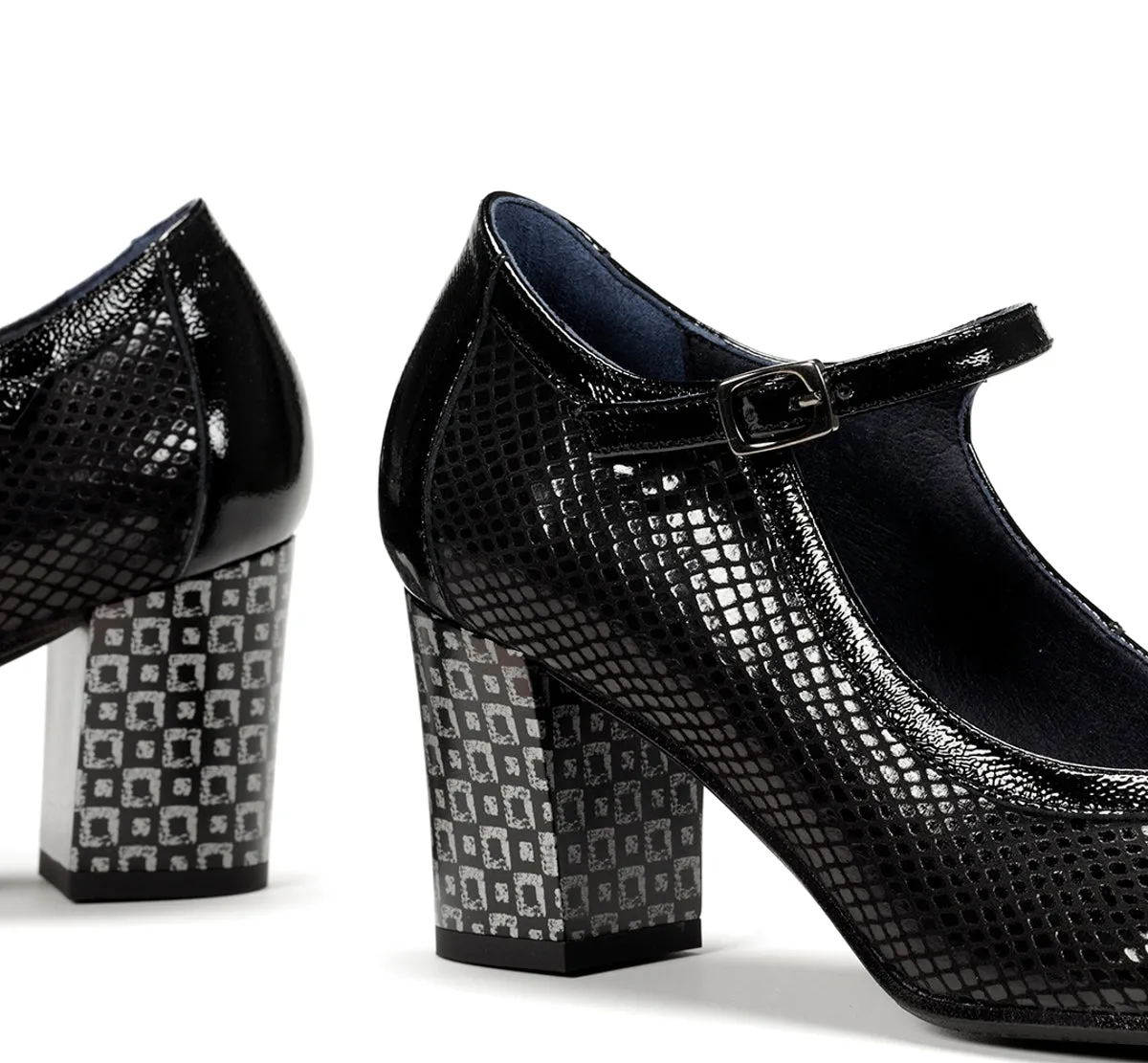 Fluchos RODIN D8669 scarpe tacco donna nere fibbia