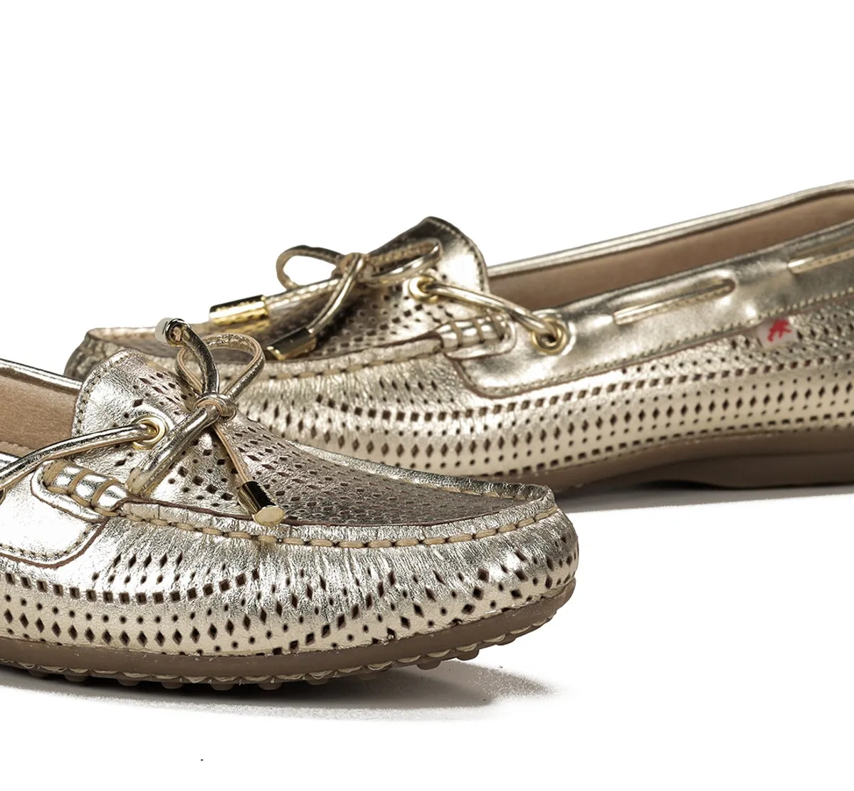 Fluchos Bruni F1428 mocassini donna oro pelle