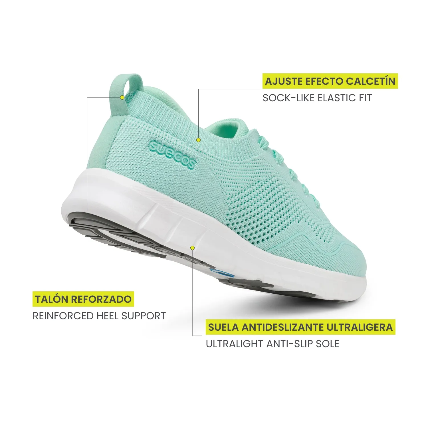Suecos Läett scarpe lavoro verde menta traspiranti