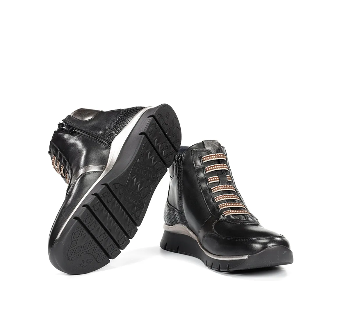 Fluchos Union F2077 stivaletti donna neri comodi