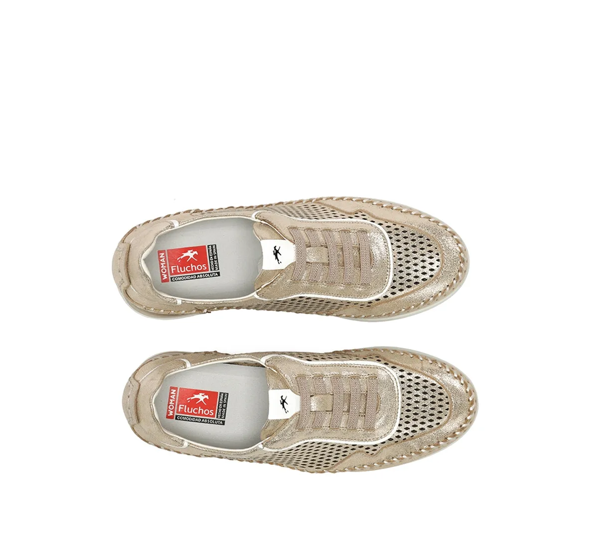 Fluchos Sella F2249 sneakers donna oro con zeppa