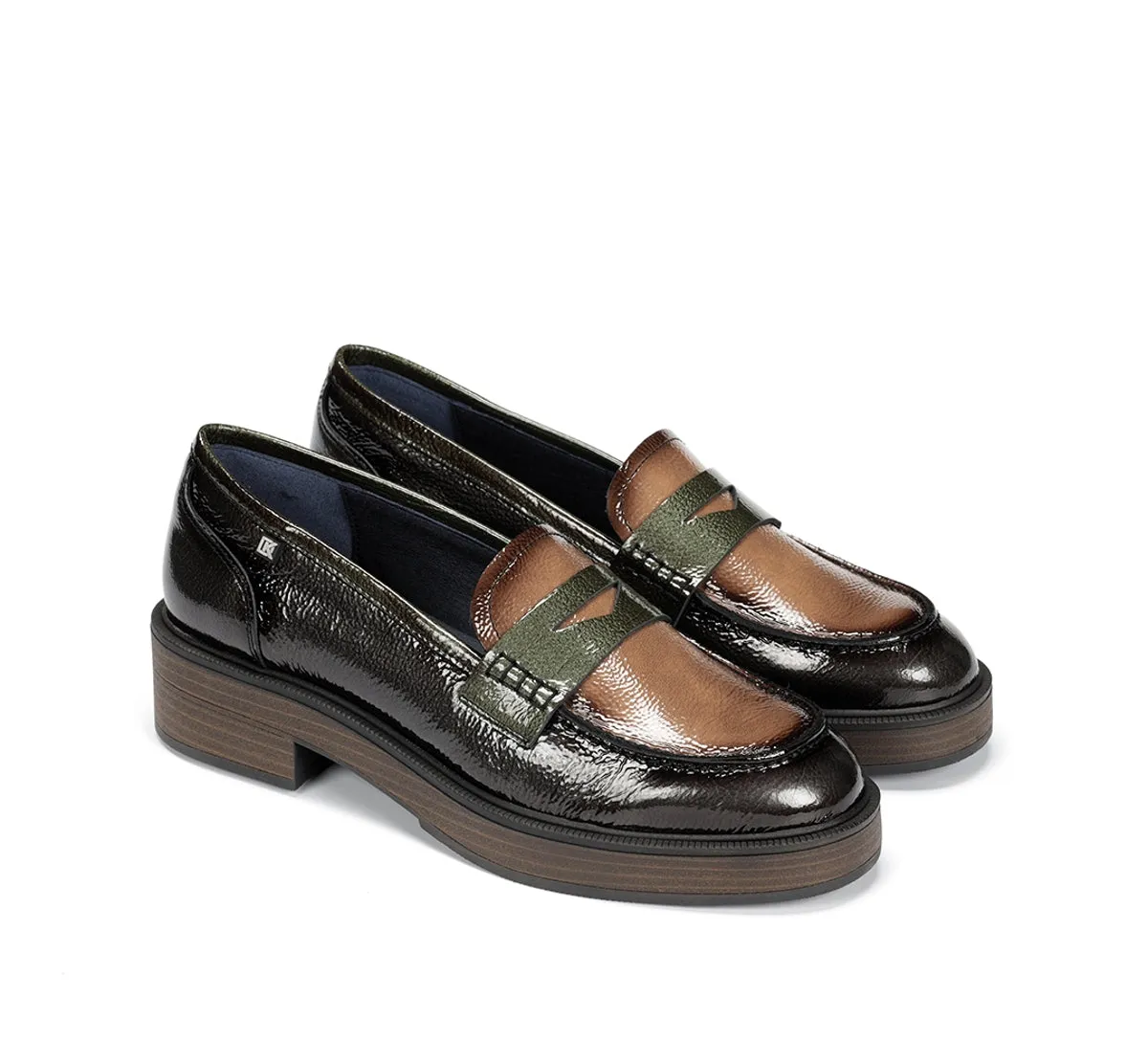 Fluchos Idaly D9380 mocassini donna grigio suola legno