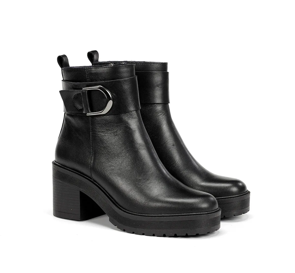 Fluchos Sarah D9573 Stivaletto Donna Nero con Tacco