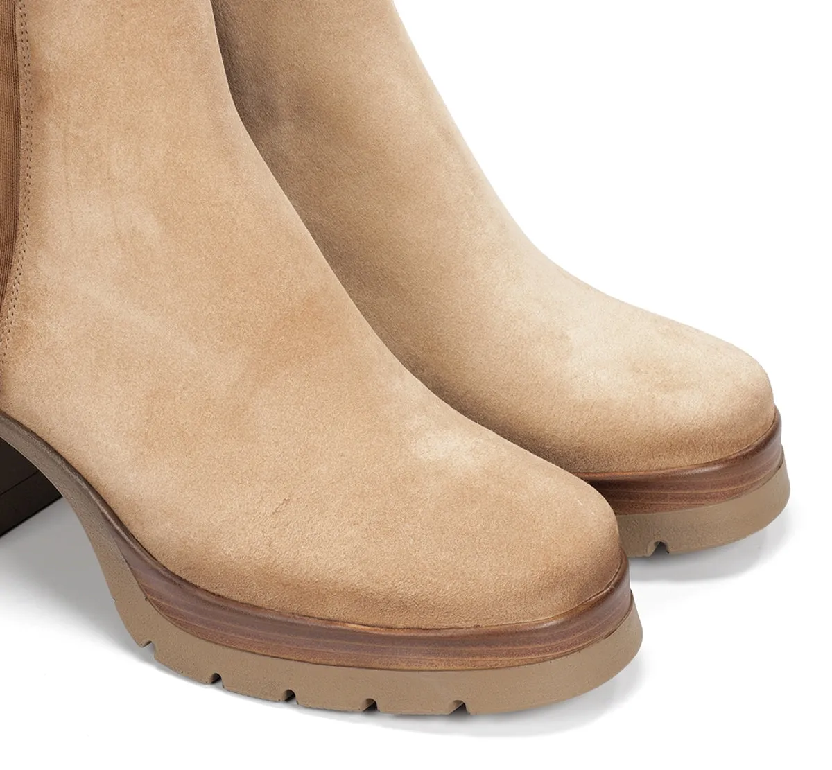 Fluchos Dorking Safe D9414 stivaletti donna taupe tacco legno