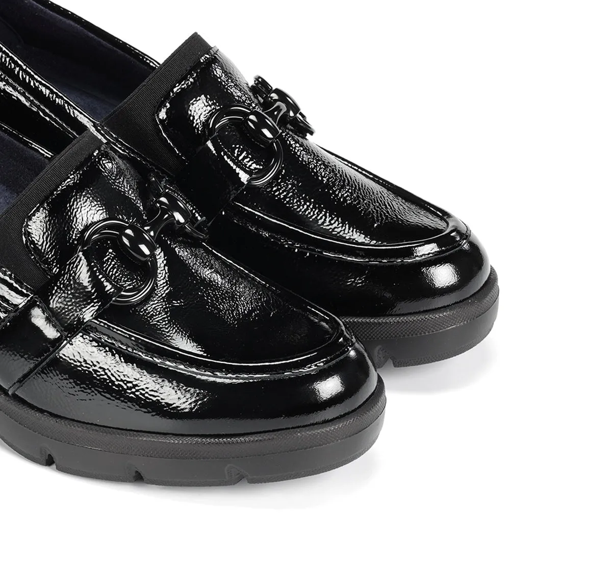 Fluchos Fugaz F2111 mocassino donna nero suola track
