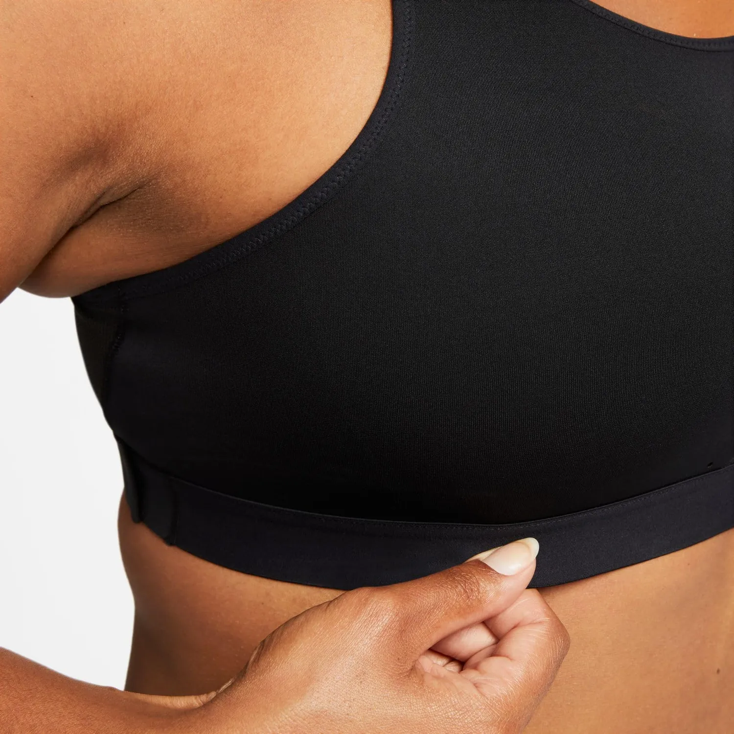 Nike Dri-FIT Swoosh reggiseno sportivo S/A nero alto sostegno