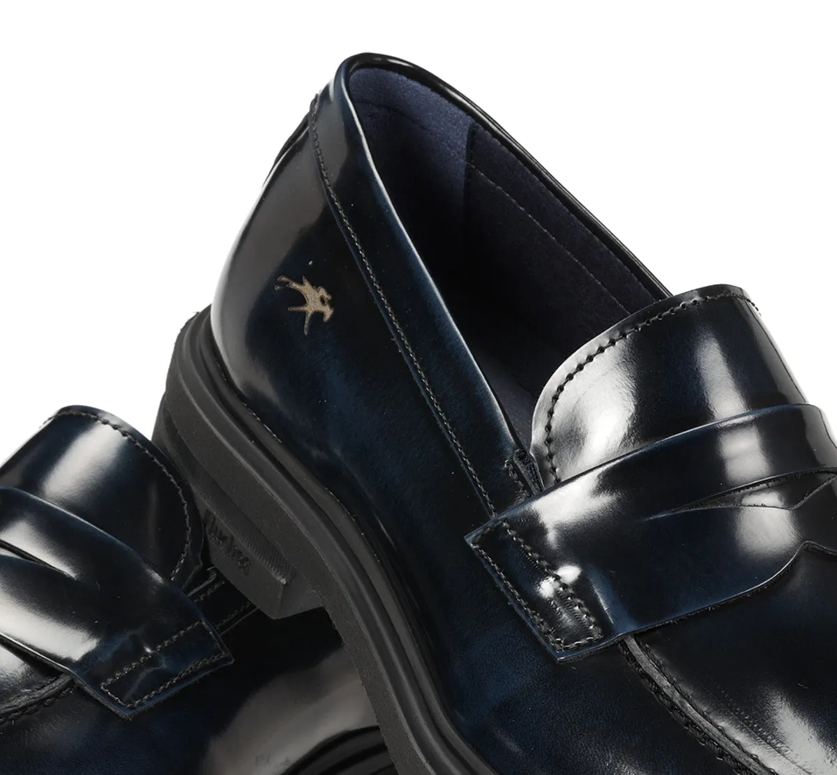 Fluchos Belgas F0633 mocassini uomo blu pelle