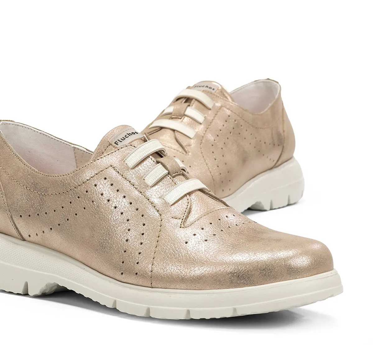 Fluchos Gladis F2202 mocassini donna oro leggeri