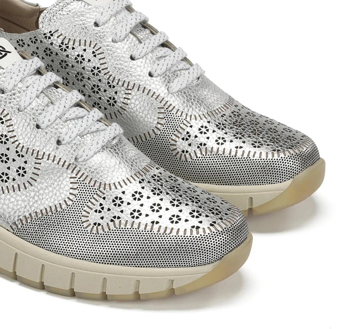 Fluchos Kloss D9632 sneakers donna argento slip-on