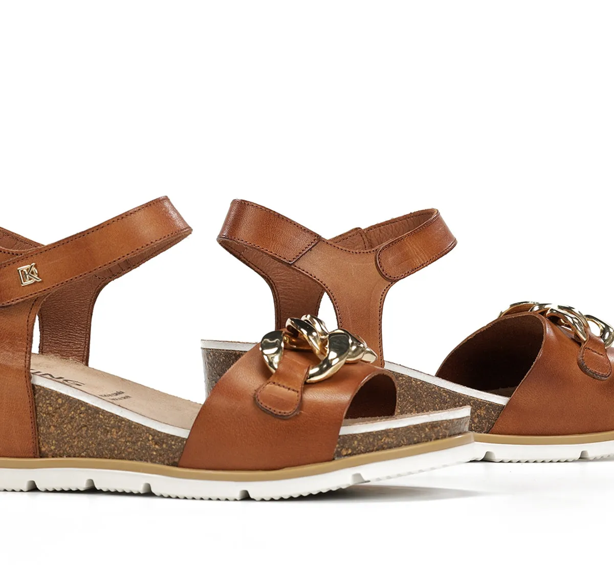Dorking Gold D9511 sandali marroni donna zeppa leggeri