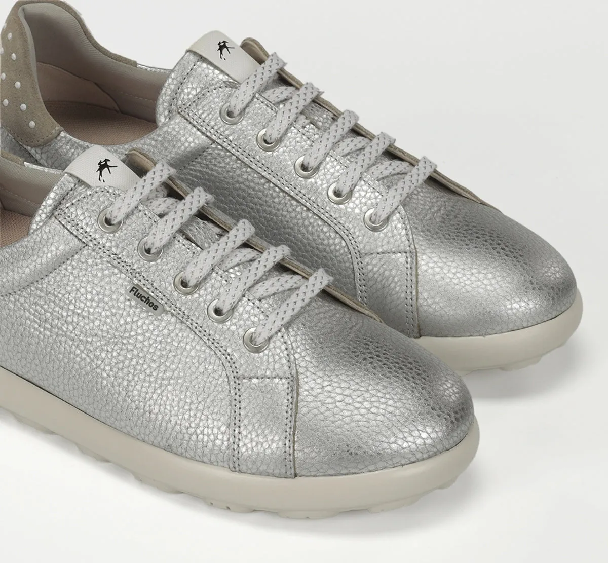 Fluchos Party F2439 sneaker donna argento pianta larga
