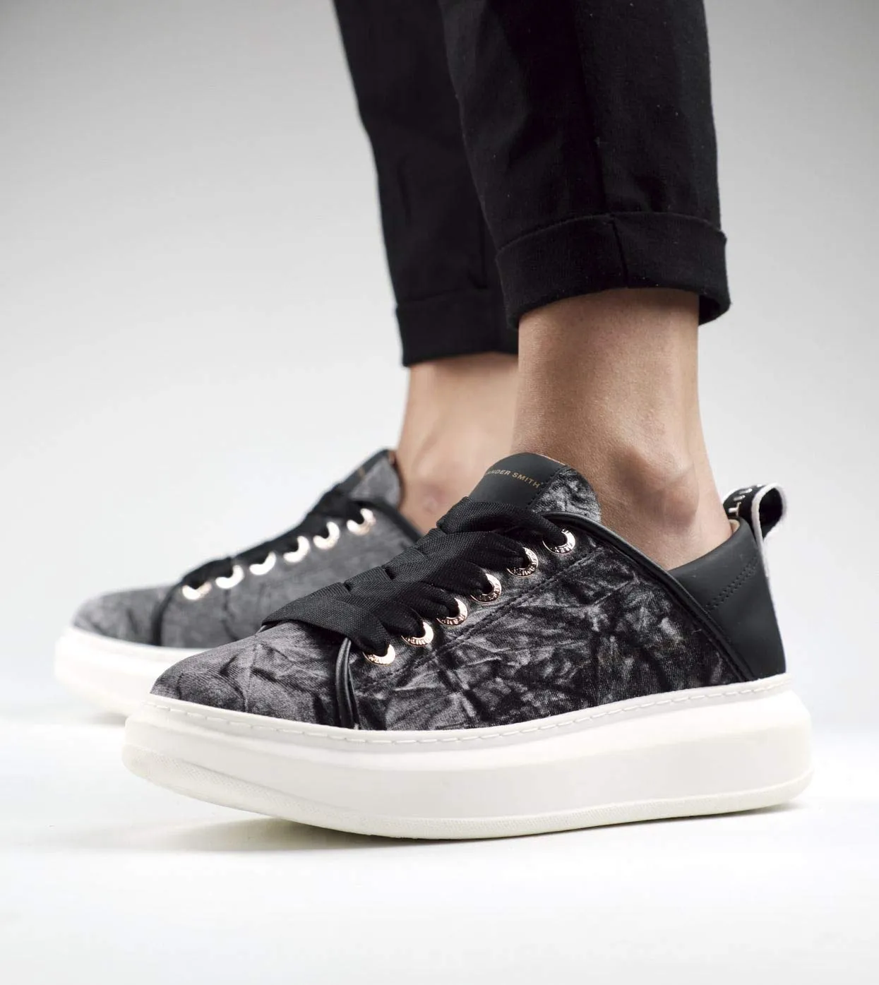 Alexander Smith Wembley Black sneakers donna nero pitone iridescente