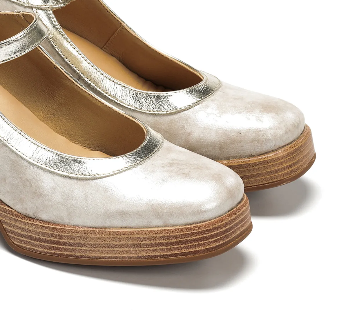 Fluchos Cristel D9661 scarpe taupe donna zeppa
