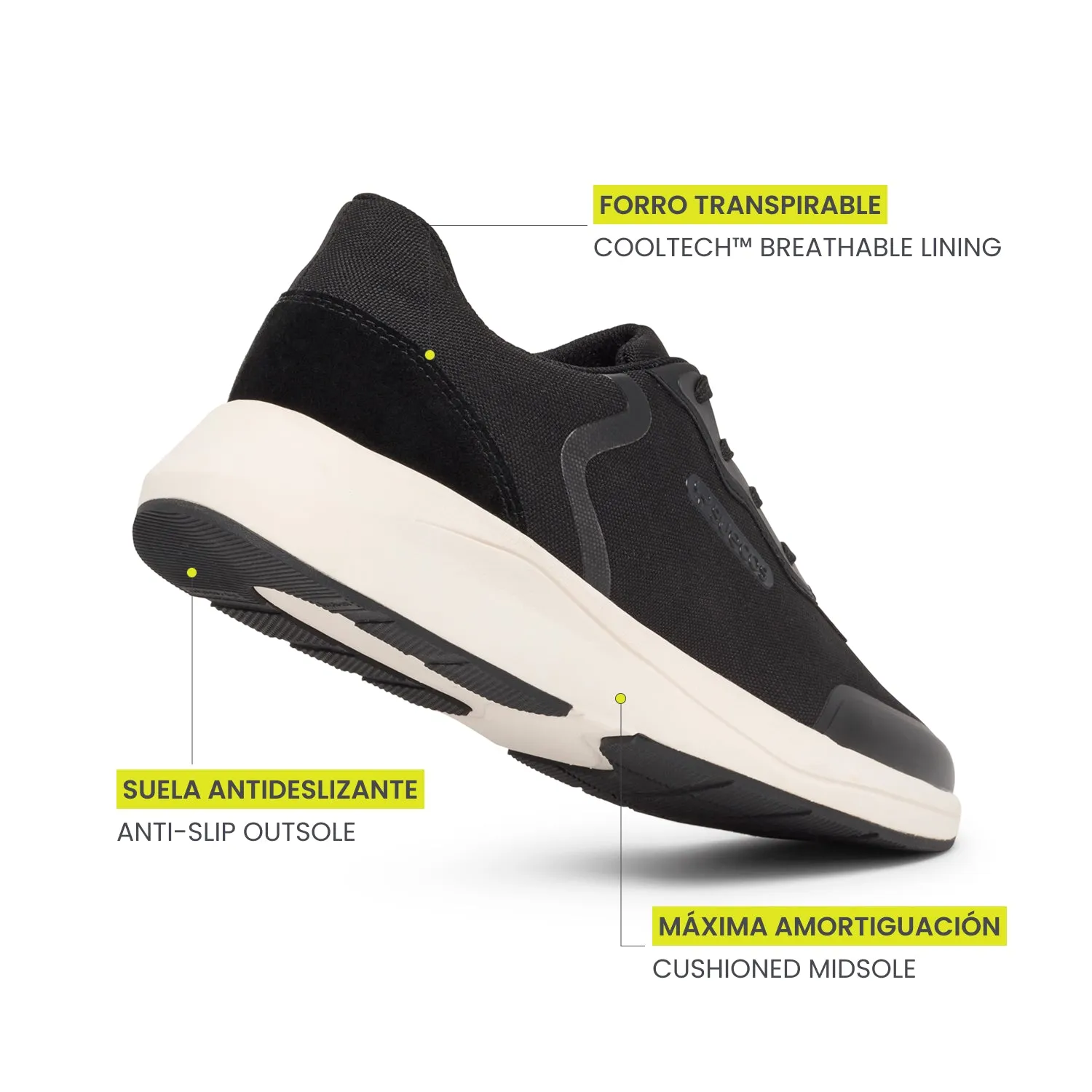 Suecos Vinter scarpe nere bianche idrorepellenti