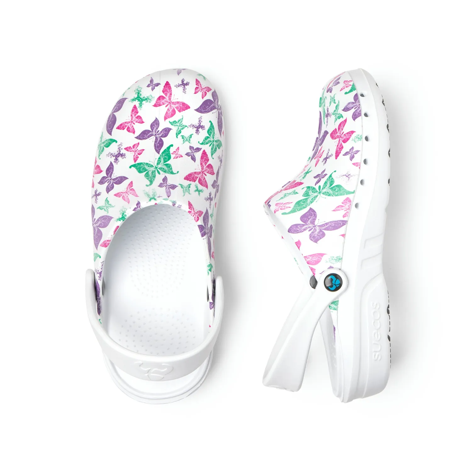 Suecos Oden+ Butterfly zoccoli sanitari rosa antiscivolo
