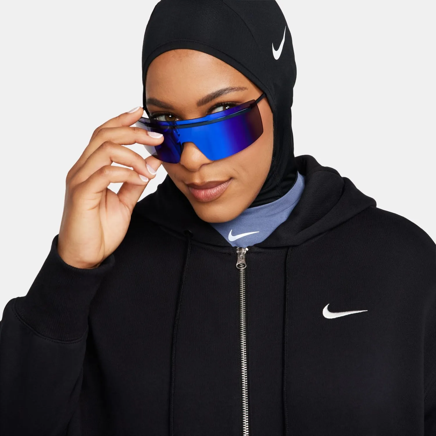 Nike Phoenix Fleece Felpa Zip Donna S Nero Sail