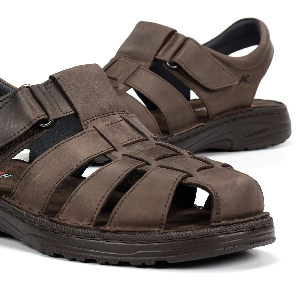 Fluchos Azores F2198 sandali uomo marroni con velcro