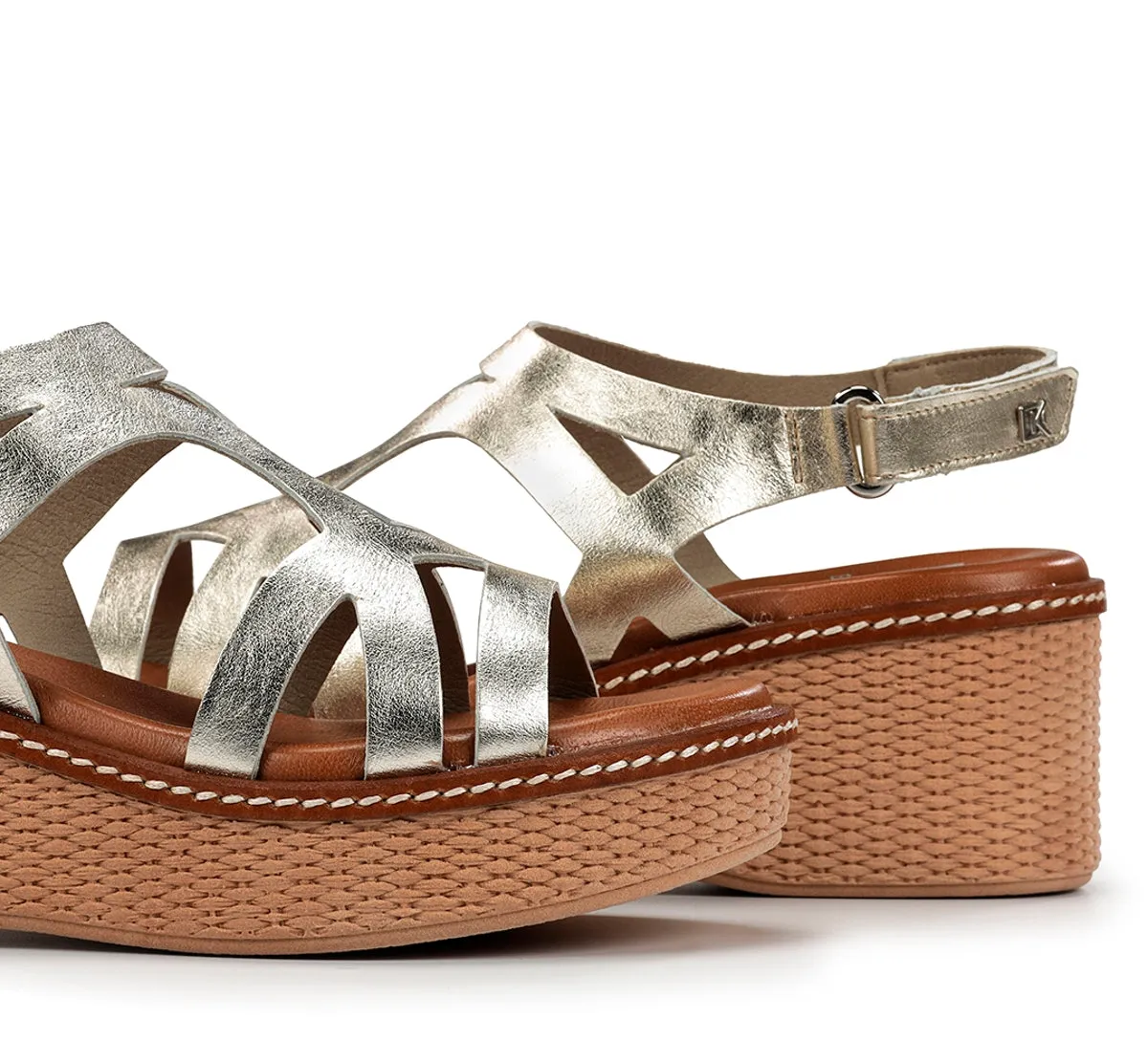 Dorking Nido D9451 sandalo donna oro zeppa espadrillas