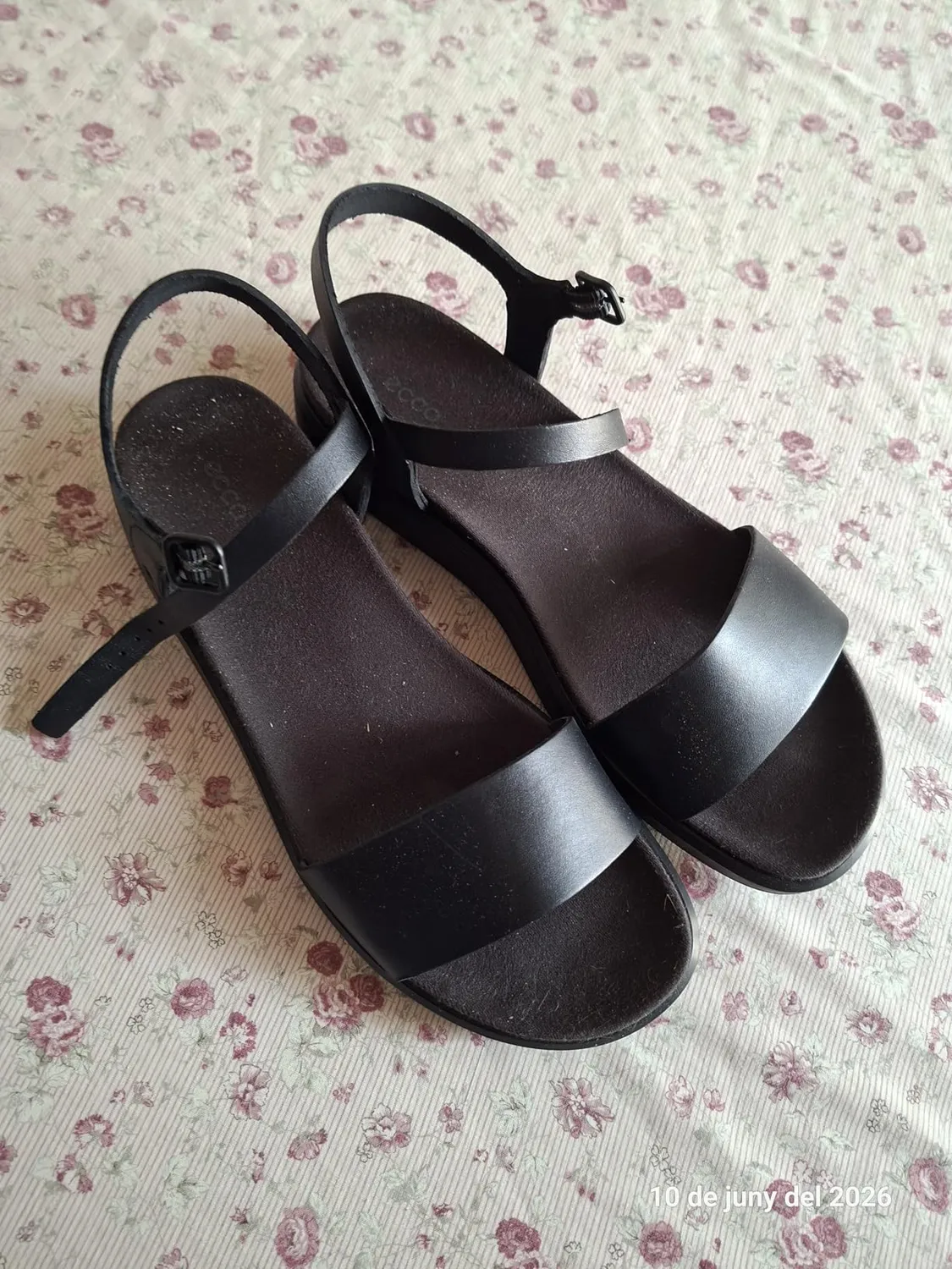 Ecco Flowt sandali donna neri eleganti tre fasce