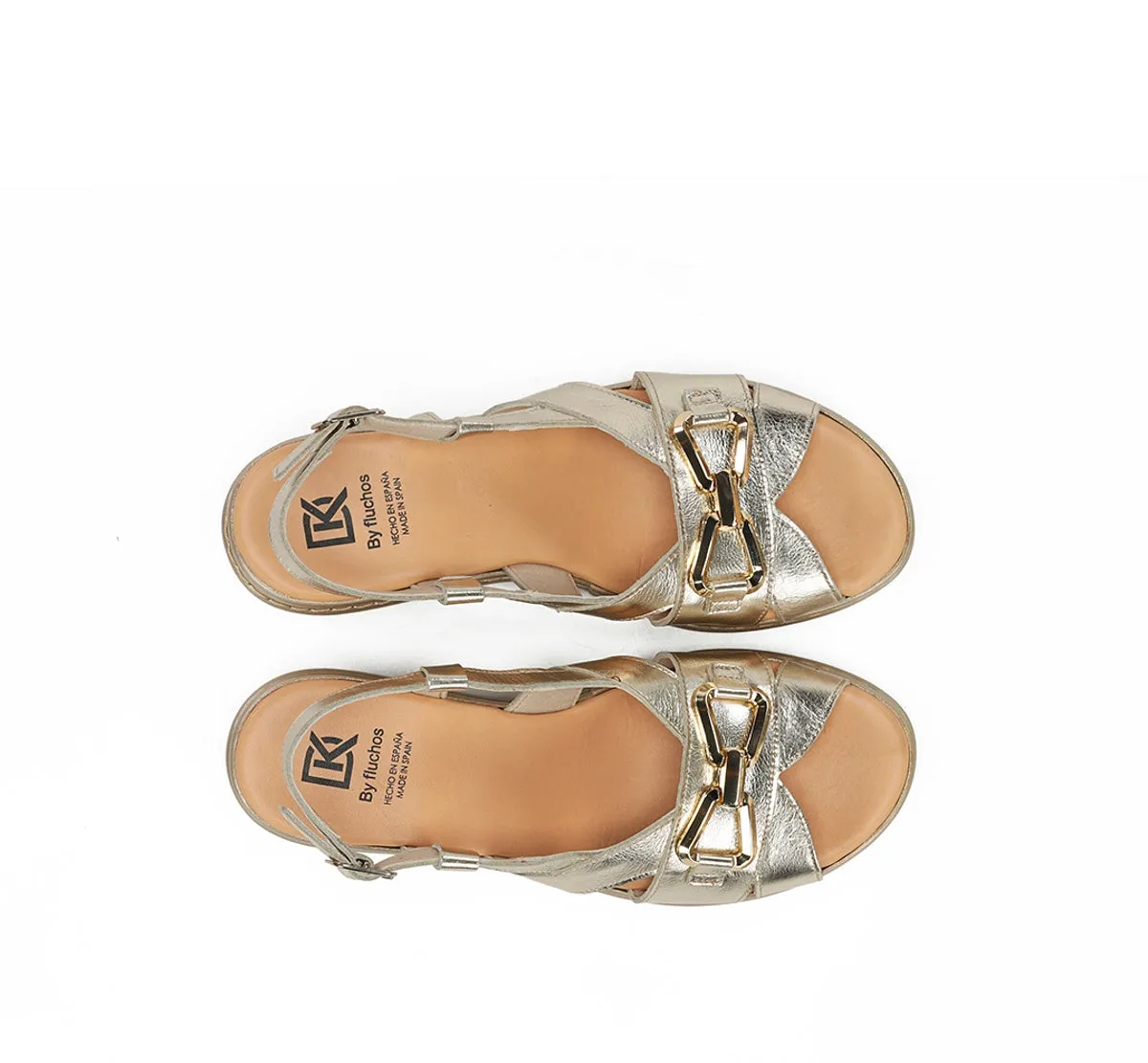 Fluchos Windy D9651 sandalo zeppa donna dorato