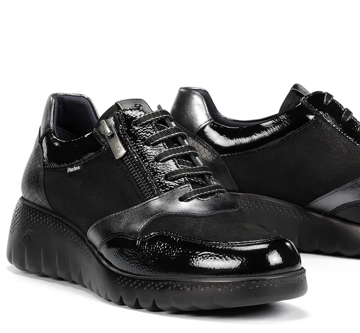 Fluchos Live F2248 Sneakers Nere Donna Zeppa