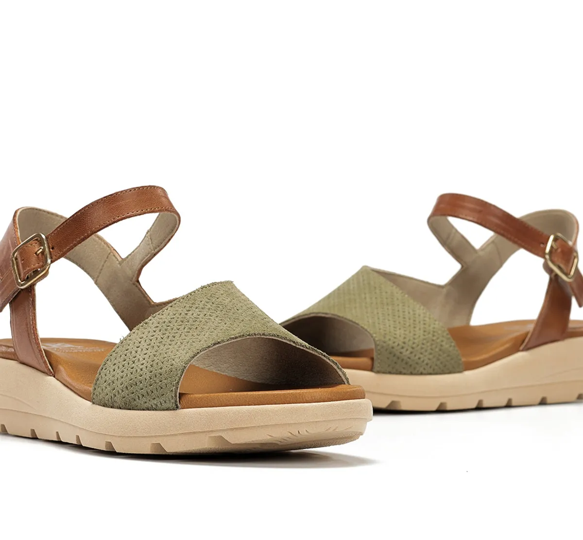 Dorking Gandia D9464 sandali donna verde fibbia leggeri
