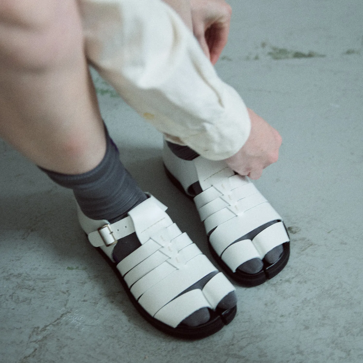 Tabito 10 Tabi Sandals sandali tabi bianco pelle