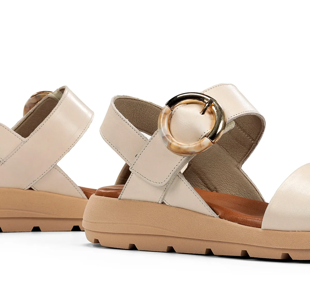 Fluchos Gandia D9468 sandali taupe donna fibbia