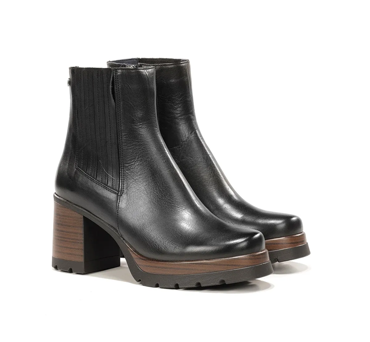 Fluchos Safe D9736 stivaletti neri tacco donna