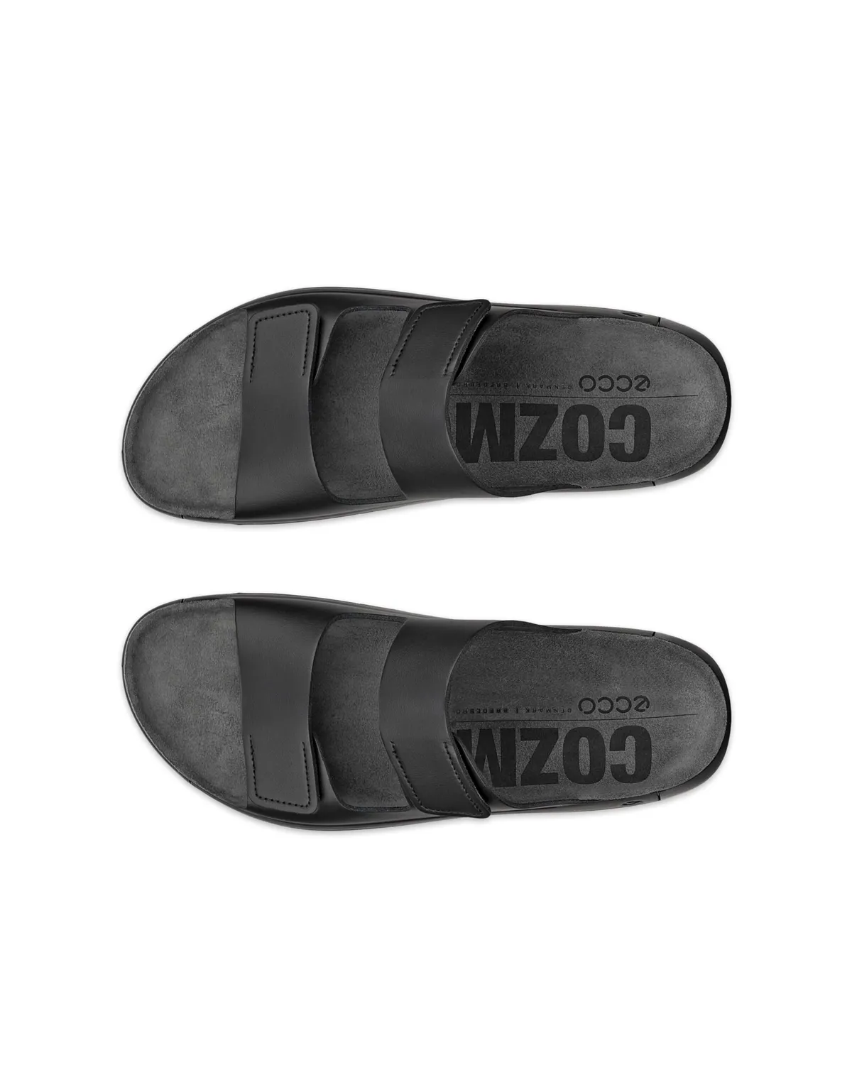 Ecco Cozmo Two Band ciabatte uomo nero pelle comfort