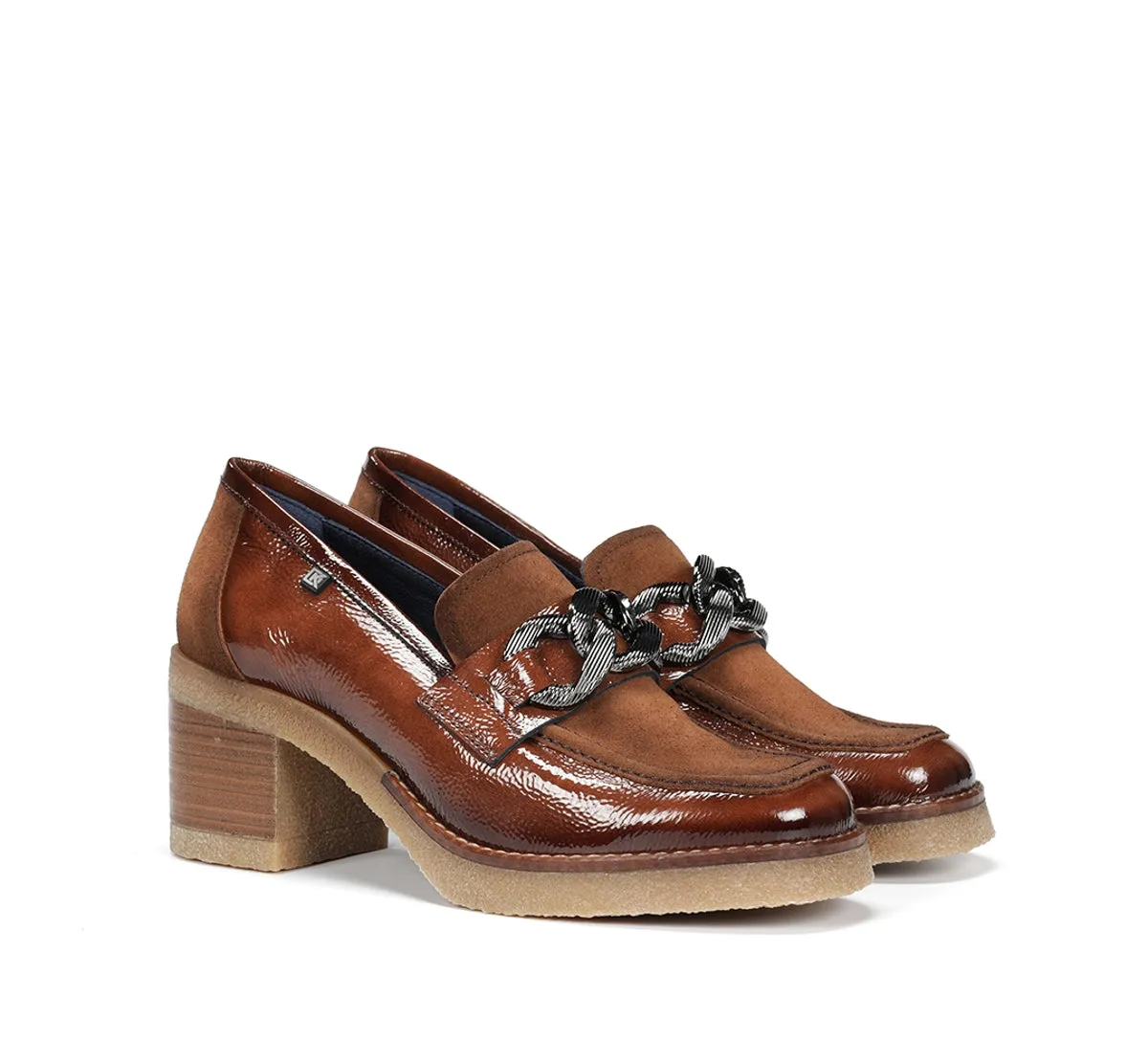 Fluchos Oprah D9193 mocassini donna marrone tacco