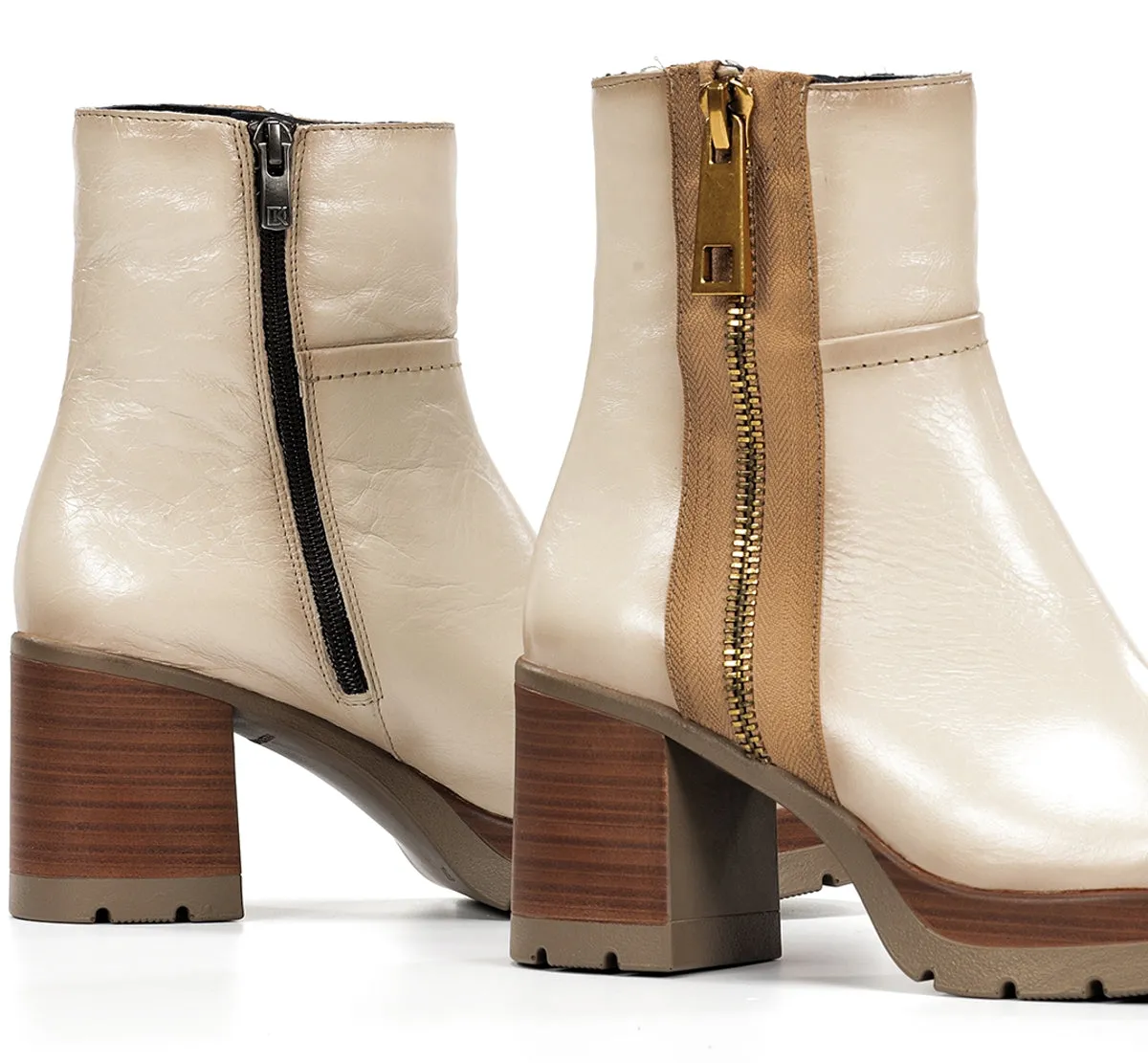 Fluchos Safe D9413 stivaletti donna taupe tacco legno